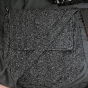 Gray Knit Men's Shoulder Bag